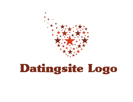 stars in heart shape logo