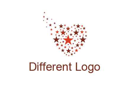 stars in heart shape logo