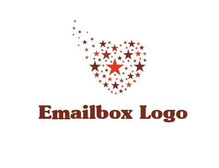 stars in heart shape logo