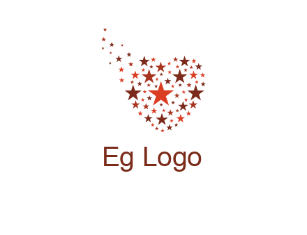 stars in heart shape logo