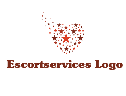 stars in heart shape logo