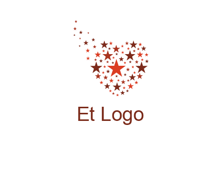 stars in heart shape logo