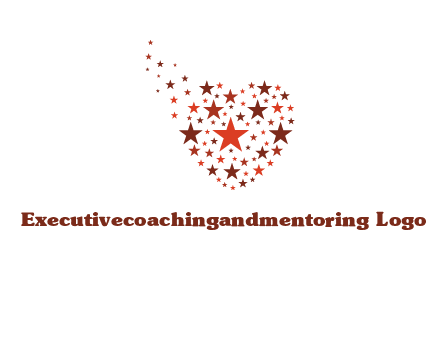 stars in heart shape logo
