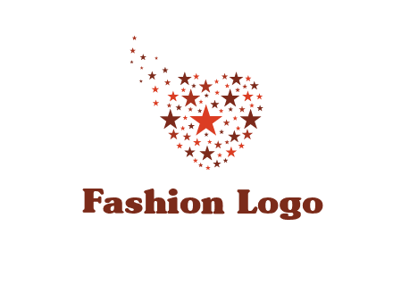 stars in heart shape logo