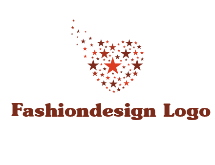 stars in heart shape logo