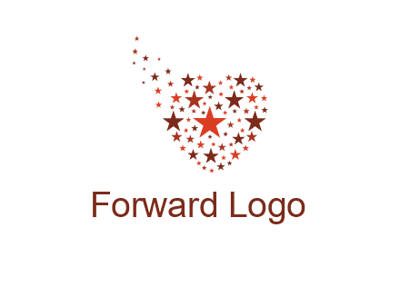 stars in heart shape logo