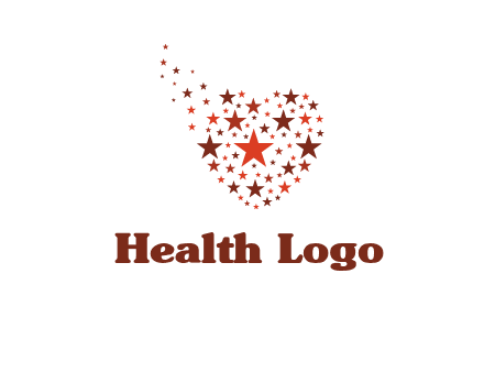 stars in heart shape logo