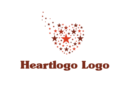 stars in heart shape logo