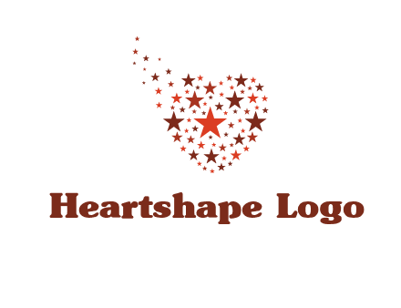 stars in heart shape logo