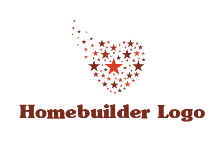 stars in heart shape logo