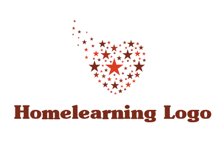 stars in heart shape logo
