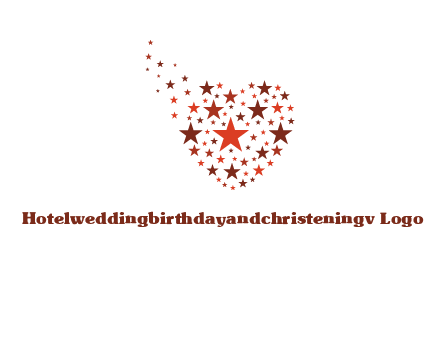 stars in heart shape logo