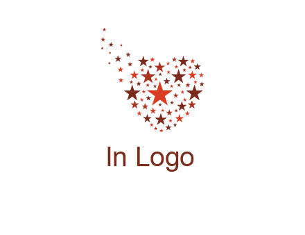 stars in heart shape logo