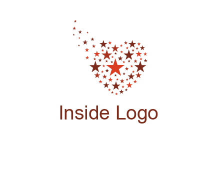 stars in heart shape logo