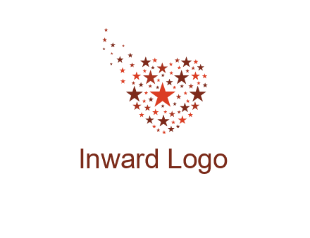 stars in heart shape logo