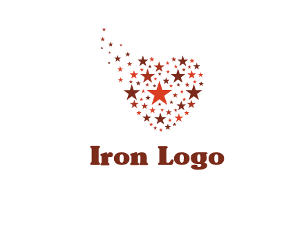 stars in heart shape logo