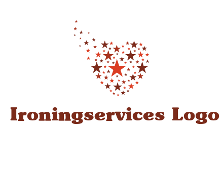 stars in heart shape logo
