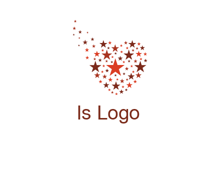 stars in heart shape logo