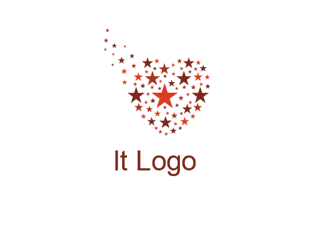 stars in heart shape logo