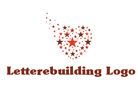 stars in heart shape logo
