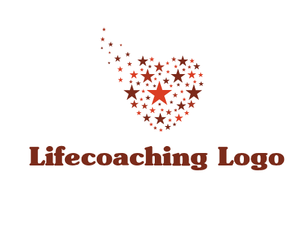 stars in heart shape logo