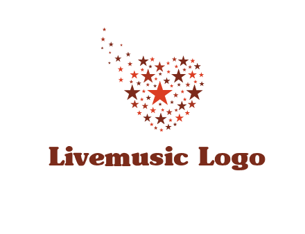 stars in heart shape logo
