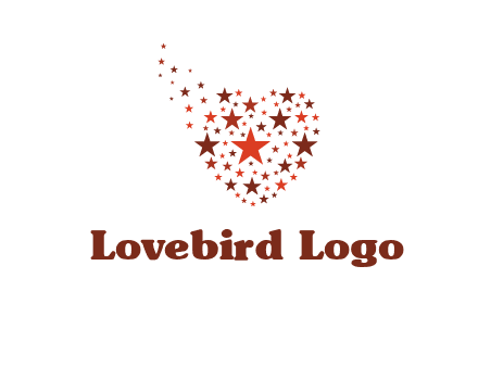 stars in heart shape logo