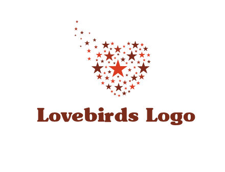 stars in heart shape logo