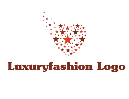 stars in heart shape logo