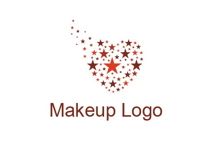 stars in heart shape logo