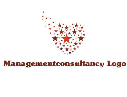 stars in heart shape logo