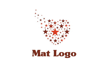 stars in heart shape logo