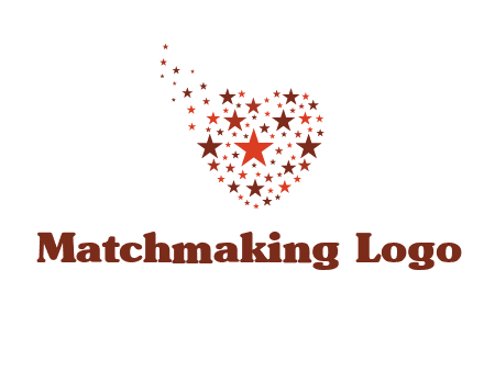 stars in heart shape logo