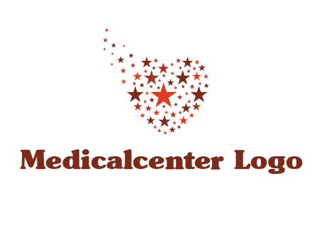stars in heart shape logo