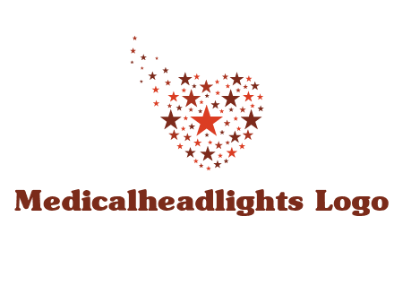 stars in heart shape logo