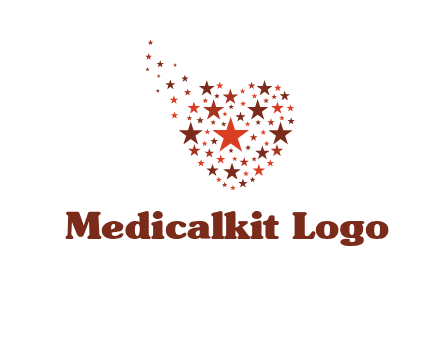 stars in heart shape logo