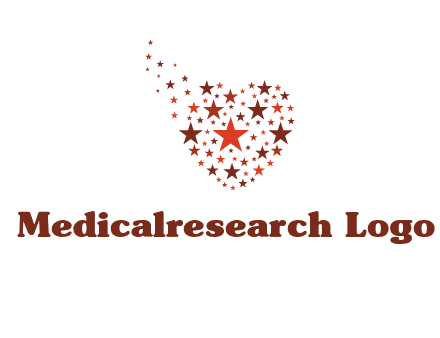 stars in heart shape logo