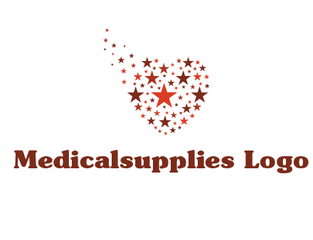 stars in heart shape logo