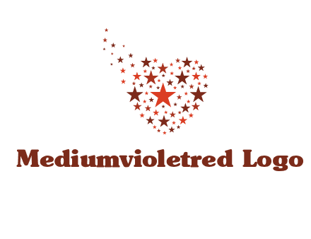 stars in heart shape logo