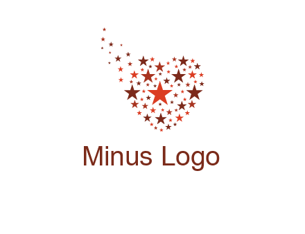 stars in heart shape logo