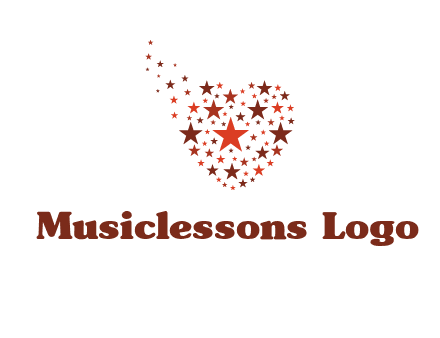 stars in heart shape logo