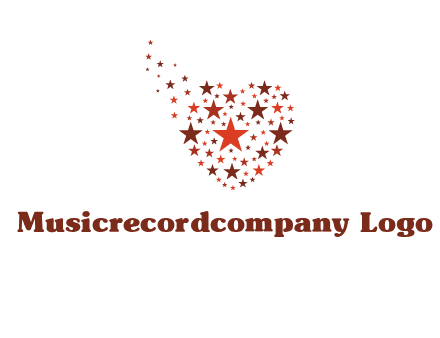 stars in heart shape logo