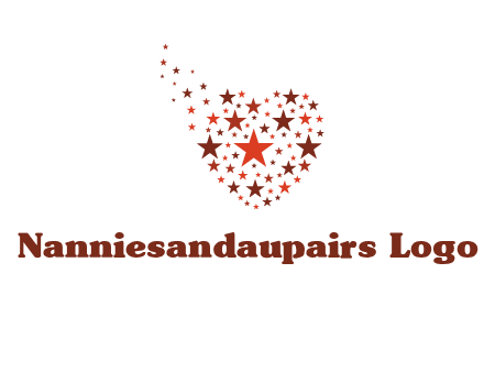 stars in heart shape logo