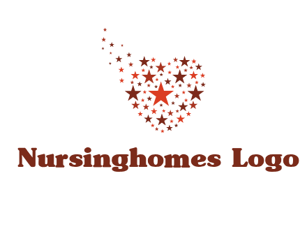 stars in heart shape logo