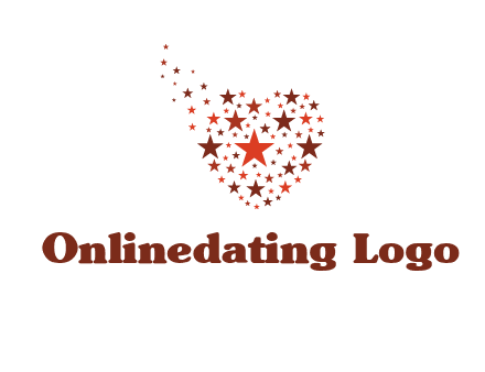 stars in heart shape logo