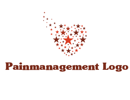 stars in heart shape logo