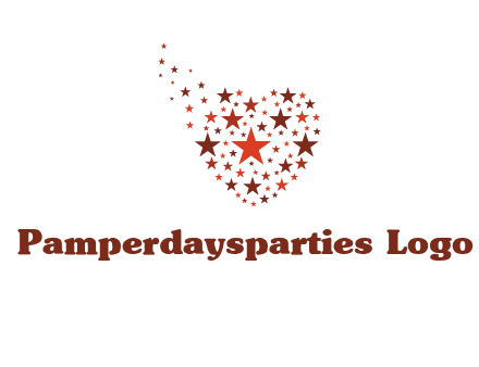 stars in heart shape logo