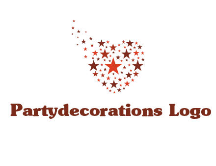 stars in heart shape logo