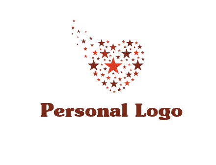 stars in heart shape logo