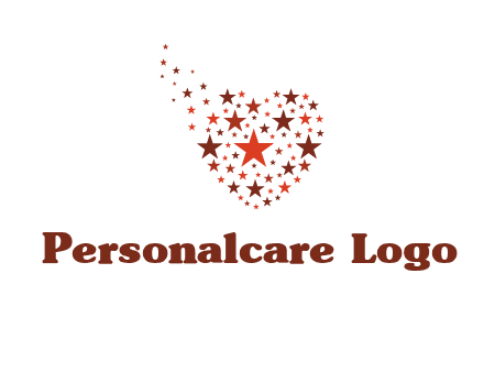 stars in heart shape logo